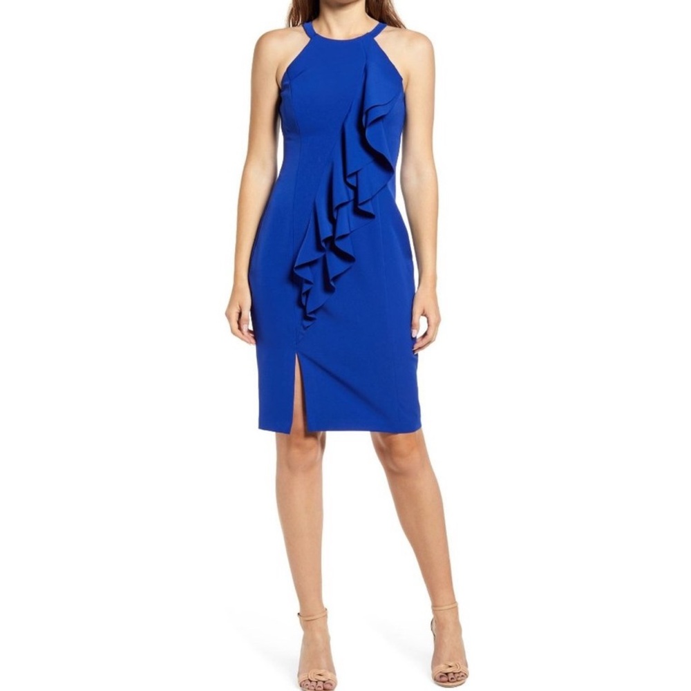 Vince Camuto Laguna Halter Neck Cobalt Blue Dress - Size 6 (NWT)
